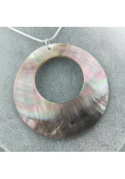 Mother of Pearl Pendant SILVER Plated - CANCER Crystal Healing Necklace-1