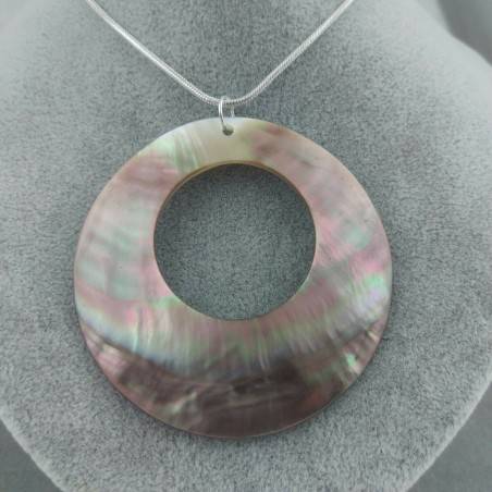 Mother of Pearl Pendant SILVER Plated - CANCER Crystal Healing Necklace-3