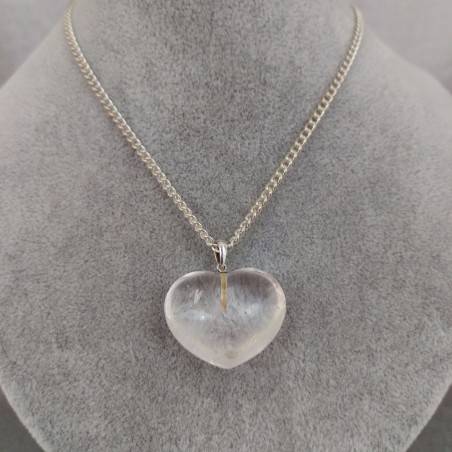 Hyaline Quartz Pendant HEART Sterling Silver 925 AQUARIUS Charm Necklace Charm-3