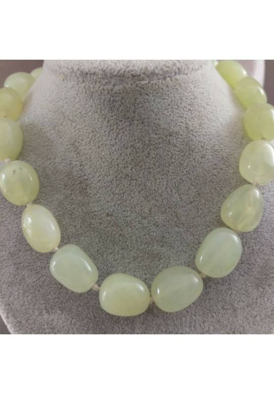 Green JADE Necklace PEARL - ARIES LIBRA GEMINI Tumbled Stone Crystal Healing-1