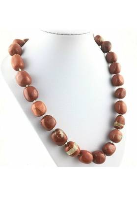 RED Jasper Necklace PEARL - LEO GEMINI PISCES Tumbled Stone Crystal Healing-1
