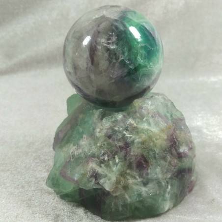 MINERALS * LARGE Rainbow Green / Purple Fluorite + Stand  20% OFF Stone-1