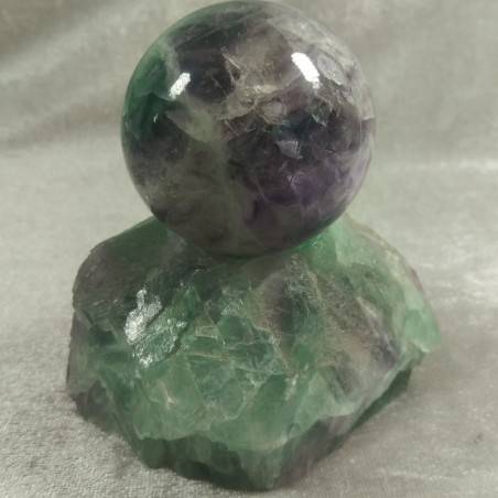 MINERALS * LARGE Rainbow Green / Purple Fluorite + Stand  20% OFF Stone-3