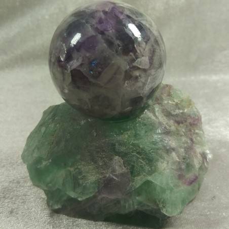 MINERALS * LARGE Rainbow Green / Purple Fluorite + Stand  20% OFF Stone-4