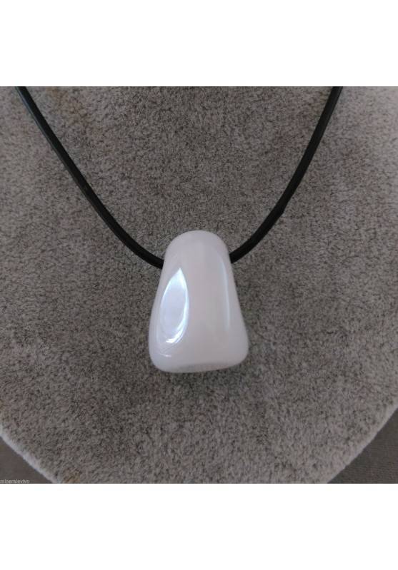 Necklace " Bead in White Jade " Pendant Gift Idea Crystal Healing Gemstone Chakra-1