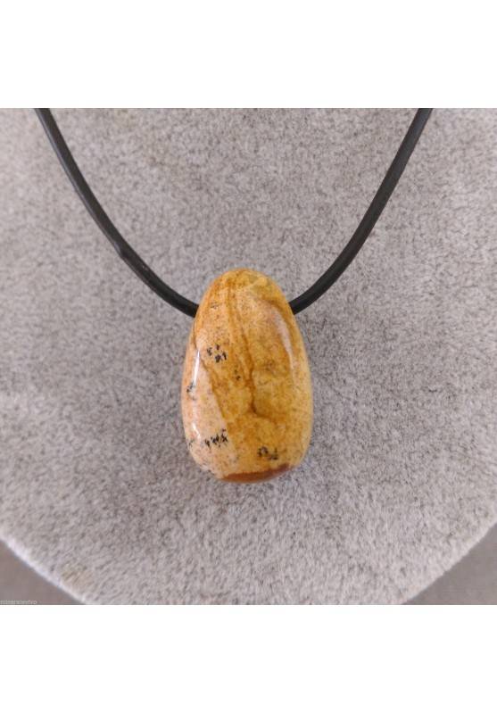Pendant Bead in Picture Jasper Necklace Sandstone Crystal Healing Chakra A+-1