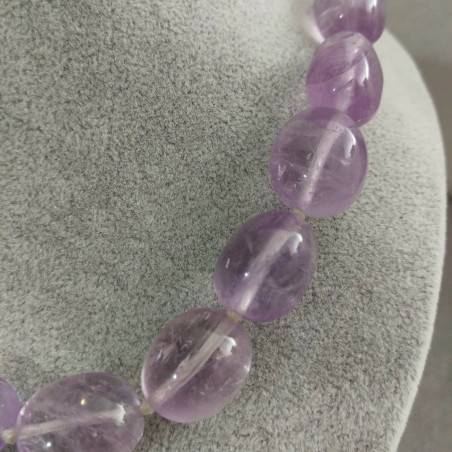 Necklace PEARL in AMETHYST Tumbled Stone Crystal Healing Chakra Jewels MINERALS A+-4