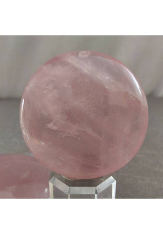 Palmstone Round in Rose Quartz Tumbled Plate Pendant LOVE Crystals Reiki-1
