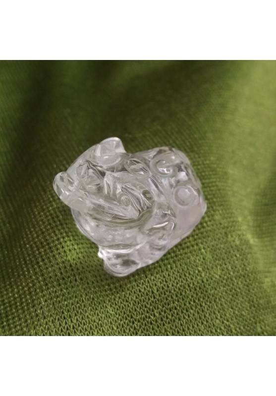 Frog in Hyaline Quartz Rock CRYSTAL Animals Crystal Healing Fengh Shui A+-1