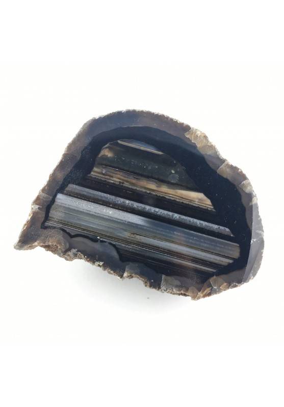 Black - Brown AGATE Slice GEODE Minerals & Specimens Crystal Healing-1