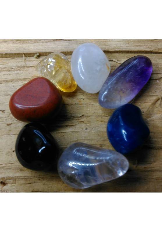 Mini - Kit Cristaloterapia 7 Piedras de Bolsillo " Las 7 de piedras de los Chakra Slim "-1