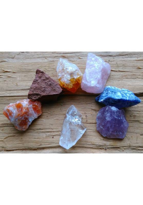 Kit Crystal Healing 7 Crystals Rough" Seven Chakra Stones Rough " A+-1
