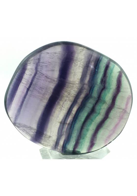 RODADO PLANO en FLUORITA Violeta - Verde Fluorita Palmstone Cristaloterapia Plato-1