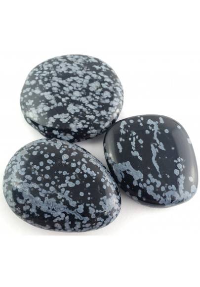 Palmstone in Snow Obsidian Tumbled Stone Snowflake Ossidian Palmstone-1