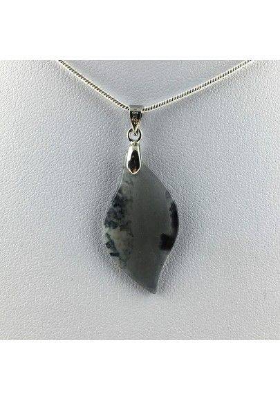 Fine AGATE Pendant on PLATINUM in Tumbled Necklace Healing A+-1