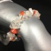 Bracelet in Clear Quartz and CORAL Chips Crystal Healing Zen Minerals A+-1