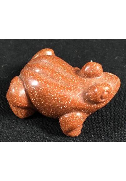 Frog in Red SUNSTONE Animals Stone MINERALS High Quality Chakra A+-1