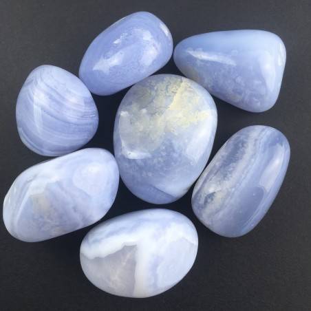 Blue Chalcedony Tumbled Stone Quality A+ Crystal MINERALS Quartz Chakra Tumblestone-2