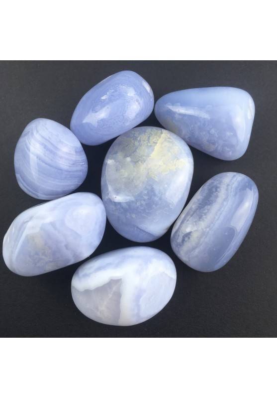 Calcedonio Blu Burattato A+ Cristalloterapia [ Blue Chalcedony Tumbled Stone A+]-1