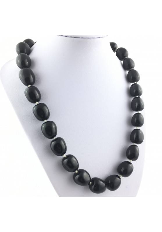 Collar Perlas de Onix Rodado Colgante Cristaloterapia Chakra Joya Reiki-1
