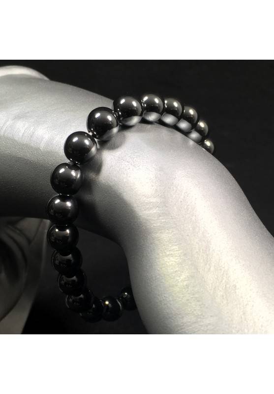 Hematite Spherical Beads Bracelet 9mm Sphere Jewels Unisex Hematite Bracelet-1