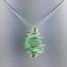 Green Fluorite Pendant Handmade Silver Plated Spiral Necklace-2