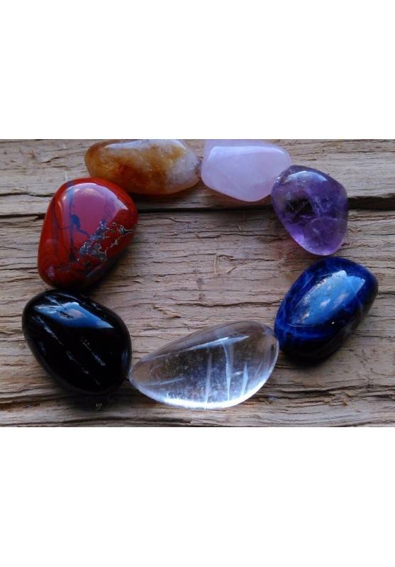 7 Chakra Stones Kit Crystal Healing: Choose your Kit TubmleStone RoughStone-1
