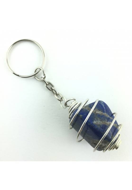 keychain LAPIS LAZULI Tumbled Stone Minerals Crystal-Therapy Healing-1