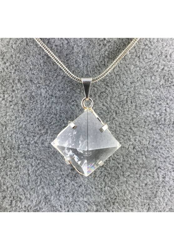 Pendant pyramid HYALINE QUARTZ Rock Crystal Minerals Necklace Crystal Healing-1