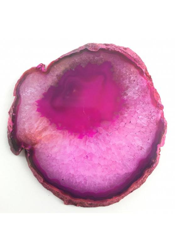 Bellissima Fetta di AGATA Rosa Trasparente Collezionismo Cristalloterapia 117gr-1