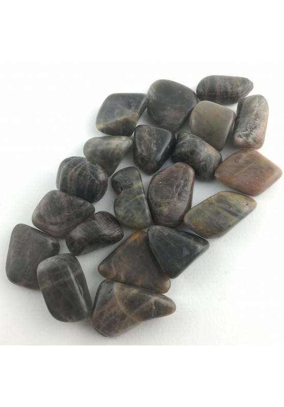 MINERALS Black Moon Stone Black Adularia Tumbled Stone Crystal Healing Chakra-1