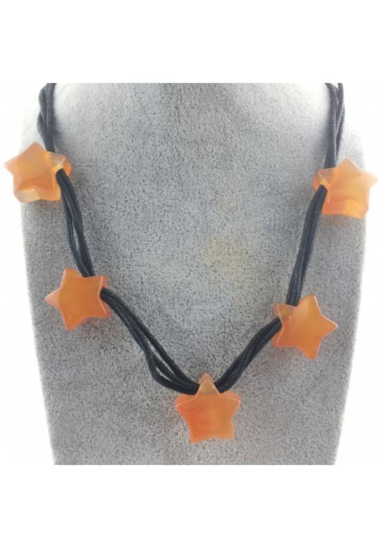 Collar Artigianale con Estrellas de Cornalina Roja Ágata Cornalina MINERALES-2