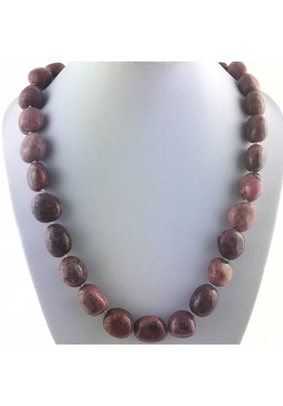 Tumbled Necklace Stone RHODONITE Crystal Healing Chakra Minerals Reiki Zen-1