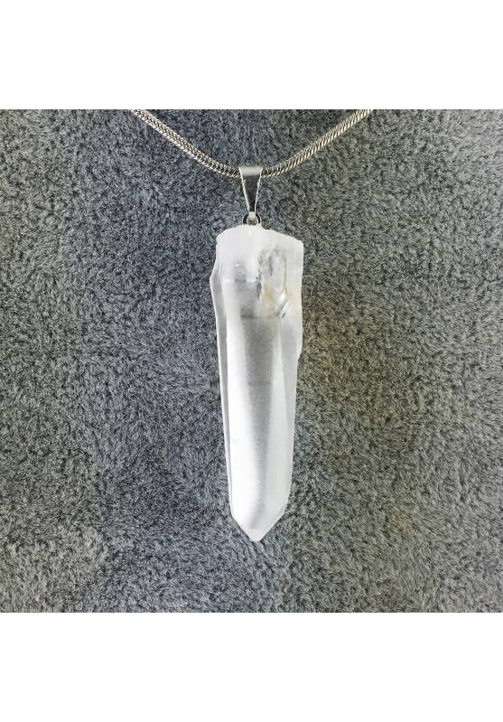Colgante Pacificador en Cuarzo Blanco Puro Collar Hoja Terapia de cristales-1