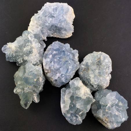 MINERALS * Rough CELESTITE Geode of MADAGASCAR Crystal Healing Furniture A+-3