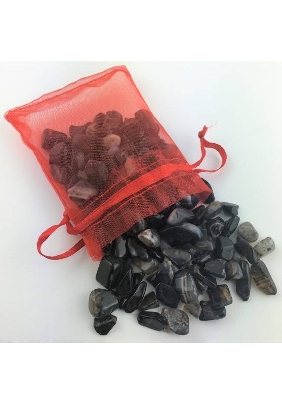 Black Agate Minerals Tumbled Bag 100 grams Crystal Healing Chakra Reiki Specimen-1