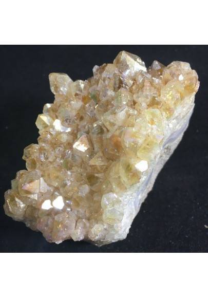 Druzy in CITRINE Quartz AQUA AURA Golden Minerals Geode Crystals 254g Chakra a+-1