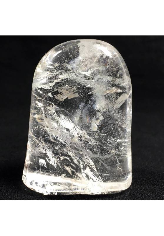 Cuarzo Blanco Semi Rodado Cristal de Roca Con base Piedra Rodado Plano-1