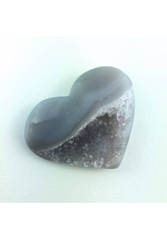Mineral Heart in Crystallized Slice AGATE With Amethyst Crystal Healing A+ 20g-1