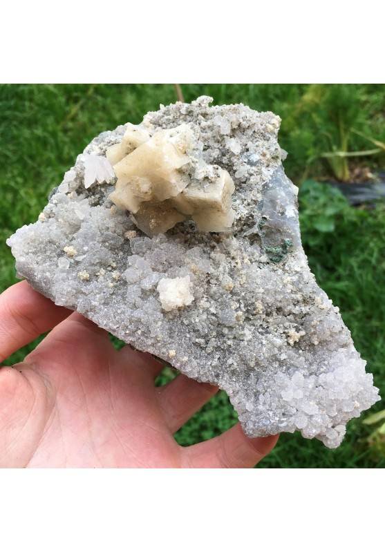 Minerals Rare Amethyst with Quartz Flower with Calcite Home Decor A+ Zen 392gr-1