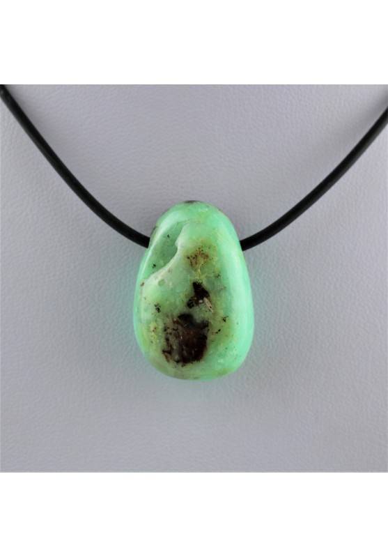 Pendant CHRYSOPRASE Tumbled Necklace Drop Minerals Crystal Healing Chakra Reiki-1