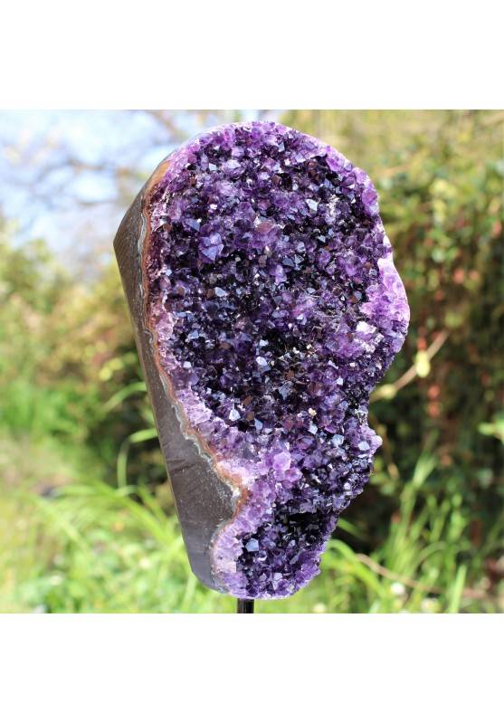 Wonderful Rough Drusa AMETHYST with Stand High Quality Home Decor Chakra Zen A+-1