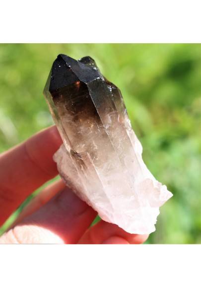 POINT Smokey Quartz Minerals Duble Crystal Healing Chakra Home Decor Reiki Zen-1