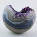 BIG AMETHYST Geode Crystal Sphere Cluster with AGATE Purple Uruguay First Grade Precious-7