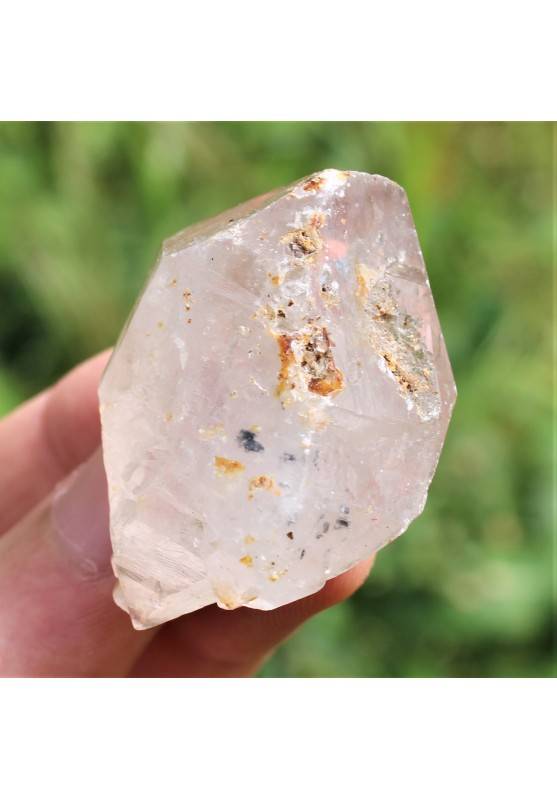 Minerales Punta Cuarzo Blanco Inclusiones Enhydro Piedra Extra Calidad 34g A+-1