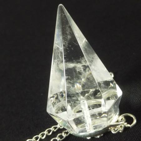 Péndulo Profesional en Cuarzo Blanco Cristal de Roca Péndulos Rabdomanzia-1