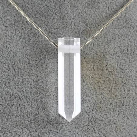 Pendant Hyaline Quartz POINT Rock CRYSTAL Necklace Crystal Healing-1