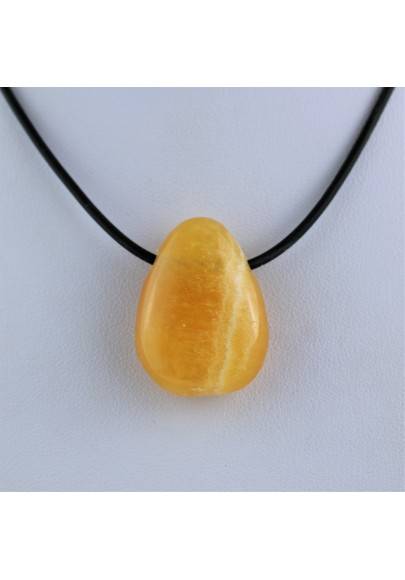 Ciondolo Goccia in Calcite arancio aragonite regalo zen pendenti charms collane-1
