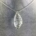Hyaline Quartz Pendant Handmade Silver Plated Spiral A+-2