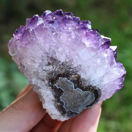 Minerali * Drusa Ametista del Brasile Alta Qualità A+ Collezionismo Geode-6